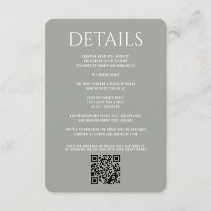 Cartão De Informações Casamento no Bosque Meadow