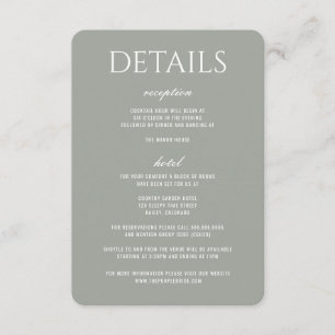Cartão De Informações Casamento no Bosque Meadow