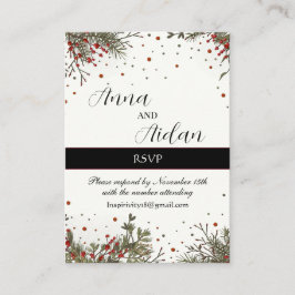 Cartão De Informações Casamento no inverno Elegante Inspirivity Modern R