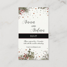 Cartão De Informações Casamento no inverno Elegante Inspirivity Small RS