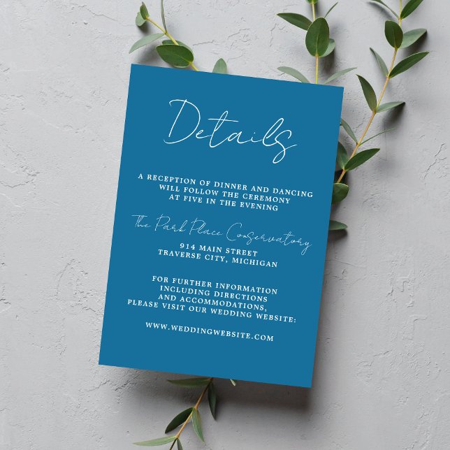 Cartão De Informações Casamento no inverno Mínimo do Script Simplicity 3 (Criador carregado)