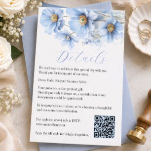 Cartão De Informações Casamento no Jardim com Flor de Papoula do Himalai