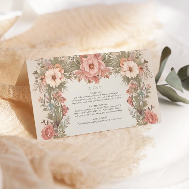 Cartão De Informações Casamento Nouveau de Arte do Jardim Botânico (Criador carregado)