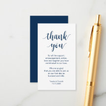 Casamento Obrigado, moderno Marinho Blue Script
