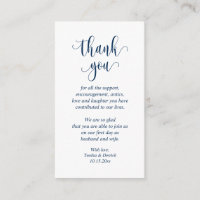 Casamento Obrigado, Script Moderno, Marinho azul