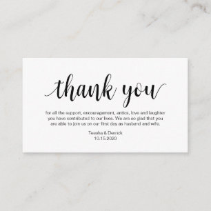 Cartão De Informações Casamento Obrigado, Script Simples Moderno