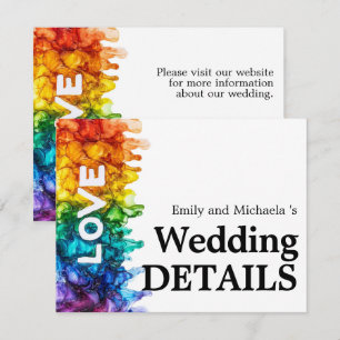 Cartão De Informações 🌈 Casamento Online Detalhes LGBTQ Pintados com Am