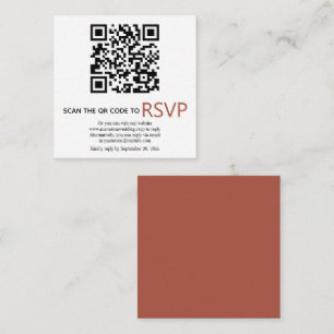 Cartão De Informações Casamento outono de terracotta moderno RSVP online