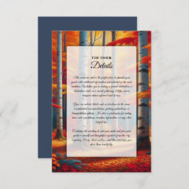 Cartão De Informações Casamento outono Rustic Birch Tree