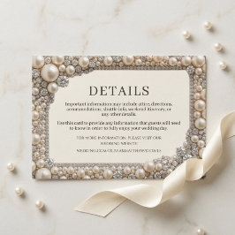 Cartão De Informações Casamento Pérolas Elegantes