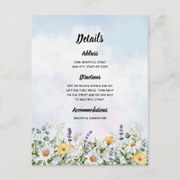 Cartão De Informações Casamento Personalizado com Aquarela Boho Flor de 