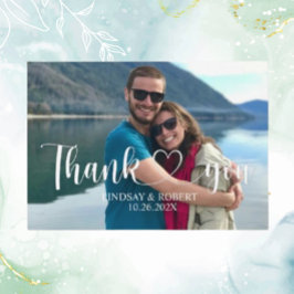 Cartão De Informações Casamento Personalizado Foto Relaxado Obrigado