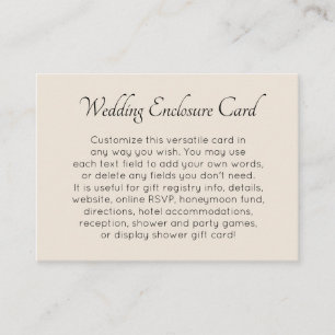 Cartão De Informações Casamento Personalizado, Simples e Versátil Com Cr