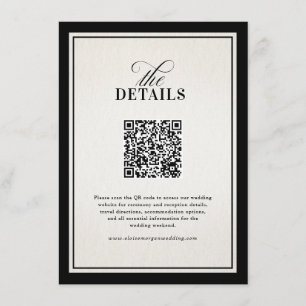 Cartão De Informações Casamento Preto Luxuoso Chic de Dinheiro Antigo Mo