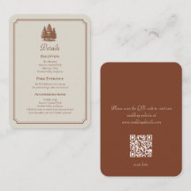 Casamento QR Code Outono Terracota Mínimo Floresta