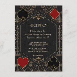 Cartão De Informações Casamento Recepção Gatsby Casino Dourado Preto 20s