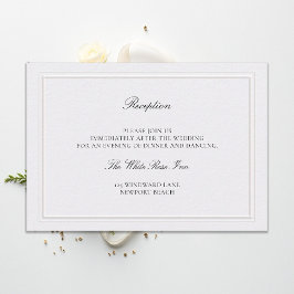 Cartão De Informações Casamento Recepção Pérola Clássica Moderna e Elega