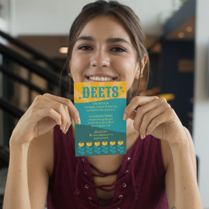 Cartão De Informações Casamento Retro Boho Floral Ousado e Vibrante de P