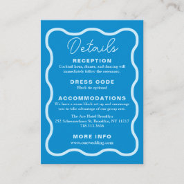 Cartão De Informações Casamento retroativo por onda azul