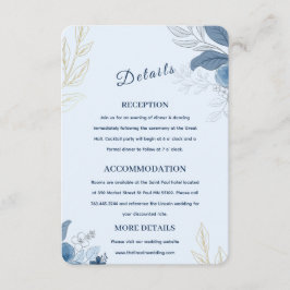 Cartão De Informações Casamento Romântico à Beira-Mar