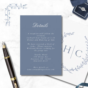 Cartão De Informações Casamento Romântico de Crest Botânicos