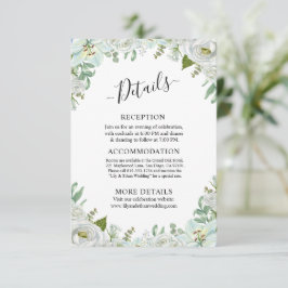 Cartão De Informações Casamento Romântico em Aquarela
