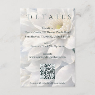 Cartão De Informações Casamento Romântico Luxuoso Silencioso Elegante em