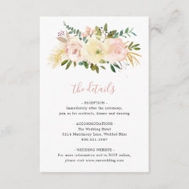 Cartão De Informações Casamento Rosa Dourado Romântico Elegante