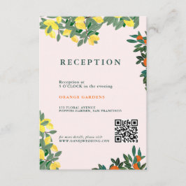 Cartão De Informações Casamento Rosa-Limão-Grécia-italiano-mediterrânico