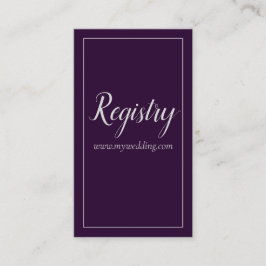 Cartão De Informações Casamento Roxo e Prata Adorável