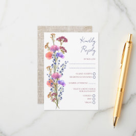 Cartão De Informações Casamento RSVP Acrílico de Delicado Russo