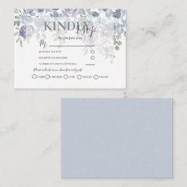 Cartão De Informações Casamento RSVP Rustic Floral Dusty Blue