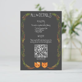 Cartão De Informações Casamento Russo De Gatos Da Floresta Whimsical