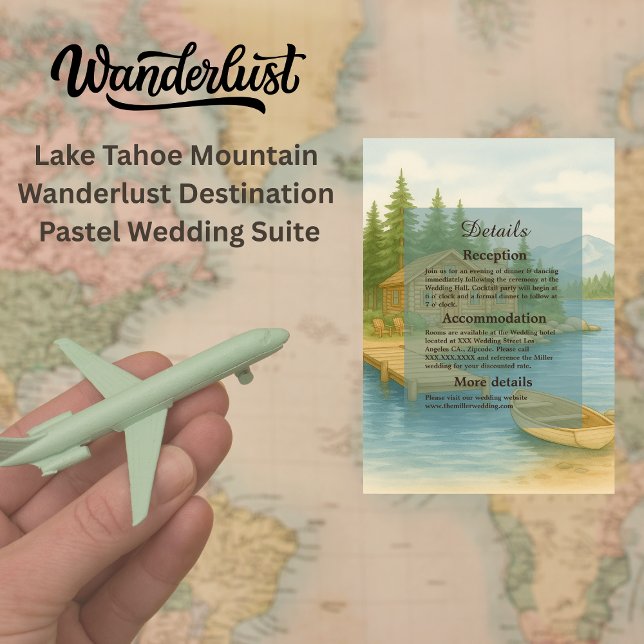 Cartão De Informações Casamento Russo de Montanha Elegante do Lago Tahoe (Criador carregado)