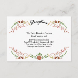 Cartão De Informações Casamento Rustic Bohemian Autumn Floral Wreath