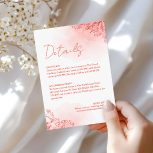 Cartão De Informações Casamento Rustic Boho Watercolor Foliage Terracott