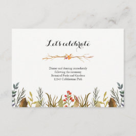 Cartão De Informações Casamento Rustic Boho Woodland