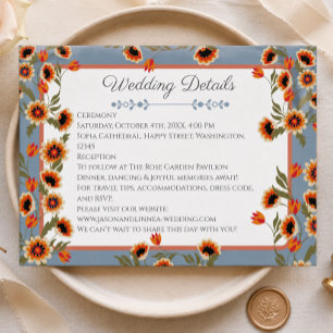 Cartão De Informações Casamento Rustic Floral Escandinávia Inspirado Fol