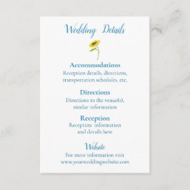 Cartão De Informações Casamento Rustic Sunflower Beauty