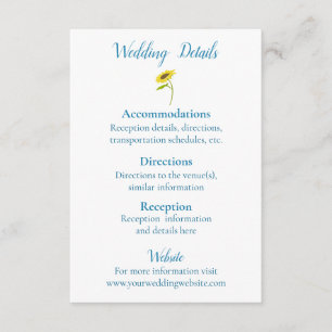 Cartão De Informações Casamento Rustic Sunflower Beauty