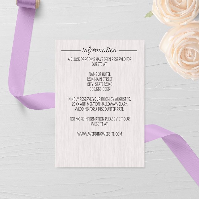 Cartão De Informações Casamento Rustic White Wood (Criador carregado)
