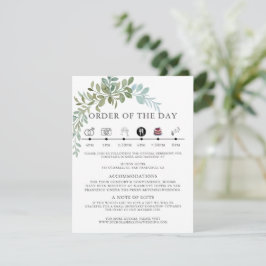 Cartão De Informações Casamento Rústico com Aquarela de Eucalipto Verde