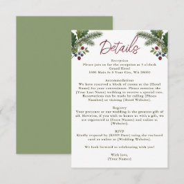 Cartão De Informações Casamento Rústico na Floresta de Madeira Montanhos