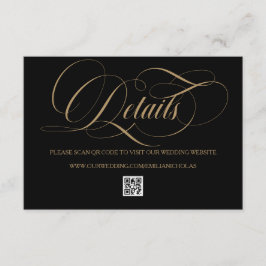 Cartão De Informações Casamento Simples Clássico Dourado Preto