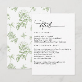 Cartão De Informações Casamento Simples com Detalhes Minimalistas em Pre