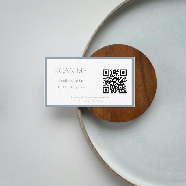 Cartão De Informações Casamento simples da crista azul botânica monogram (Criador carregado)