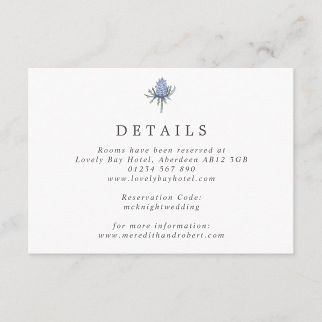 Cartão De Informações Casamento Simples De Apelido Azul Com Aquecimento (Frente)