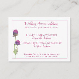 Cartão De Informações Casamento Simples De Aquarela Amaranth Thistle Flo