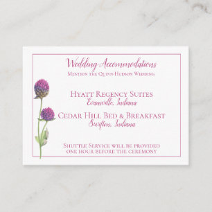 Cartão De Informações Casamento Simples De Aquarela Amaranth Thistle Flo