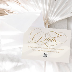 Cartão De Informações Casamento Simples de Ivory Black Classic